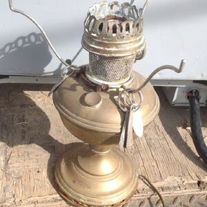 Vintage Brass Oil Lamp Electric